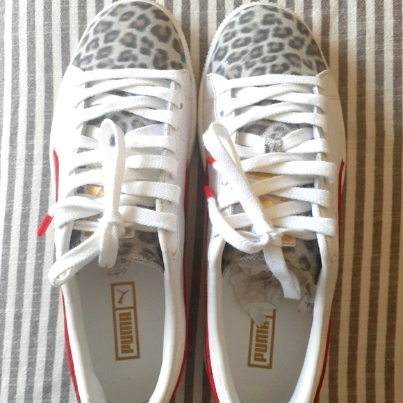 puma clyde leopard sneakers